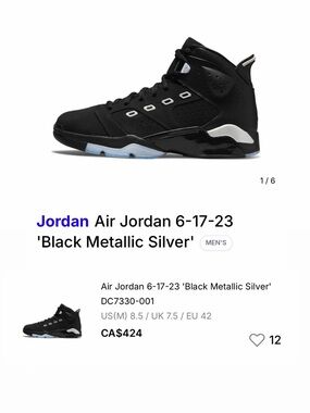 Jordan’s 6-17-23 Metallic Silver
